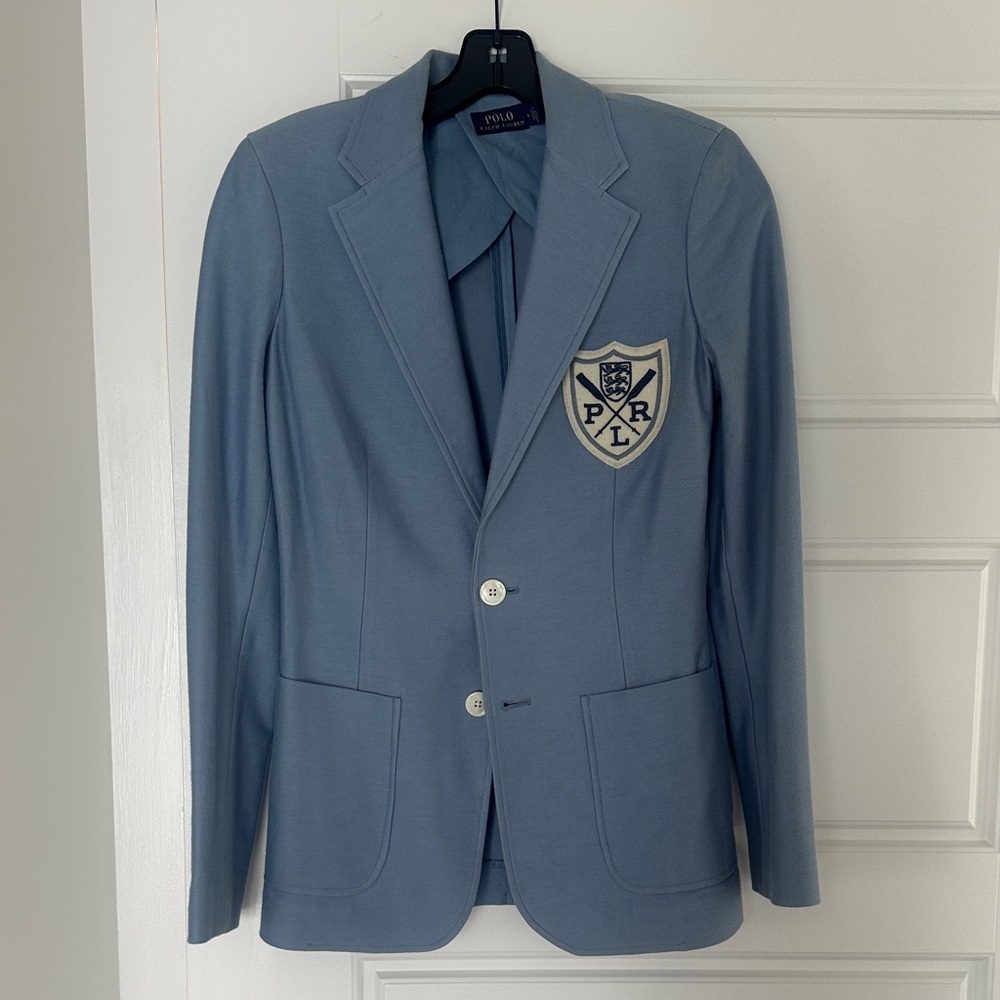 Polo by Ralph Lauren Sky Blue Blazer with Crest Patch